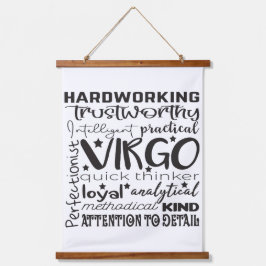 ウッドトッピング《星座》乙女座ウォールタペストリー 吊り下げ型タペストリー