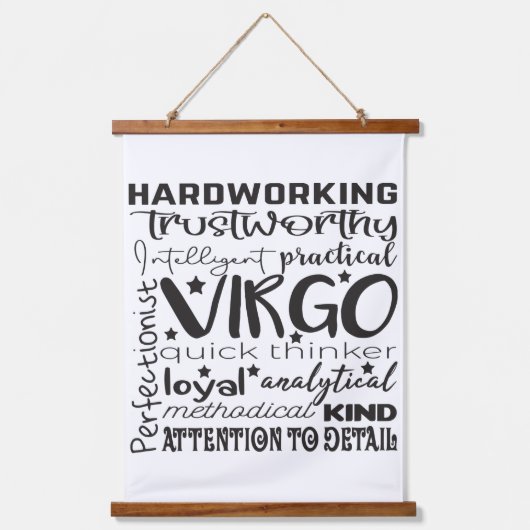 ウッドトッピング《星座》乙女座ウォールタペストリー 吊り下げ型タペストリー (正面)