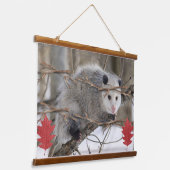 ウッドトップウォールタペストリーオポッサム自然 吊り下げ型タペストリー (傾斜あり)