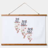 ウッドトップウォールタペストリーキャットキットン 吊り下げ型タペストリー (正面)