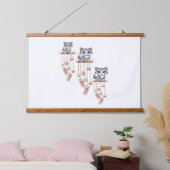 ウッドトップウォールタペストリーキャットキットン 吊り下げ型タペストリー (寝室)