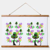 ウッドトップウォールタペストリーブラックキャット 吊り下げ型タペストリー (正面)