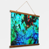 ウッドトップウォールタペストリーブルー抽象芸術 吊り下げ型タペストリー (傾斜あり)