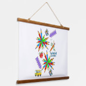 ウッドトップウォールタペストリー新学期クール: 吊り下げ型タペストリー (傾斜あり)