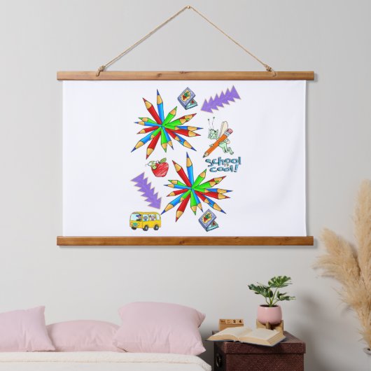 ウッドトップウォールタペストリー新学期クール: 吊り下げ型タペストリー (寝室)