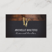 ウッドトリムおよびレザーライセンス理容師 名刺 (正面)