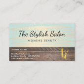 ウッドトリム金ゴールドブラシ美しいサロン 名刺 (正面)