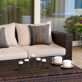 ウッドトーン素朴ダークブラウン屋外枕 アウトドアクッション