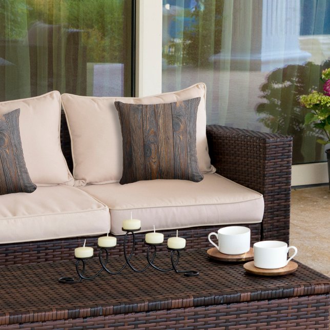 ウッドトーン素朴ダークブラウン屋外枕 アウトドアクッション (クリエイターアップロード済み)