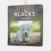 ウッドドッグ素朴ペットフォトクリスマスキープサケラム セラミックオーナメント (左)
