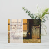 ウッドド素朴アハートカントリーウェディング招待状 招待状 (スタンド正面)