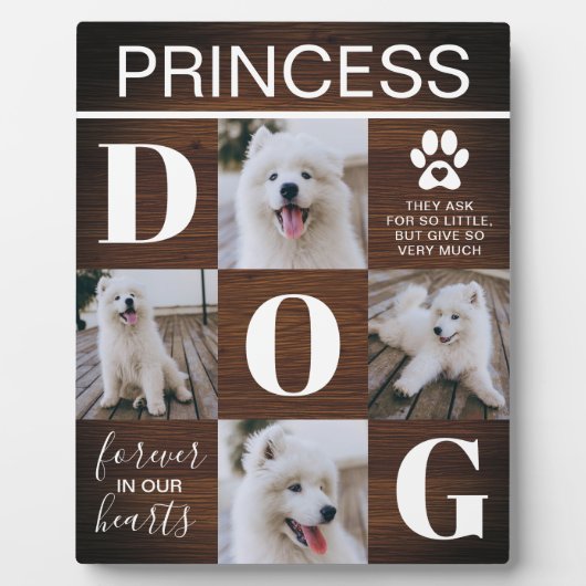 ウッドド素朴ッグ記念写真 フォトプラーク (正面)