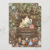 ウッドナツクラッカークリスマステアブライダルシャワーパーティー 招待状 (正面/裏面)