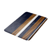 ウッドネイビーブルーホワイトストライプズ#1 バスマット (アングル)