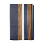 ウッドネイビーブルーホワイトストライプズ#1 バスマット (正面縦)