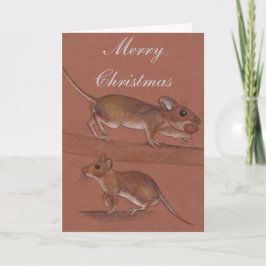 ウッドネズミイギリス野生生物クリスマスカード シーズンカード