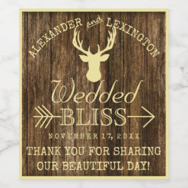 ウッドハン素朴ターの鹿バック結婚 ワインラベル