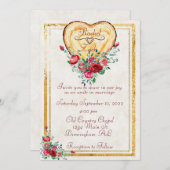 ウッドハートとバラカントリーラブ結婚ズ 招待状 (正面/裏面)