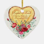 ウッドハートとバラカントリーラブ セラミックオーナメント (正面)
