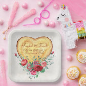 ウッドハートとバラカントリーラブ ペーパープレート (パーティー)