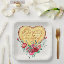 ウッドハートとバラカントリーラブ ペーパープレート