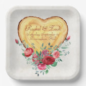 ウッドハートとバラカントリーラブ ペーパープレート (正面)