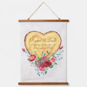 ウッドハートとバラカントリーラブ 吊り下げ型タペストリー (正面)