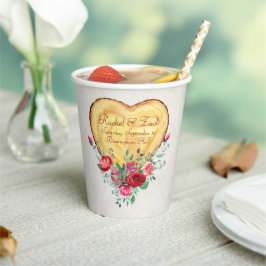 ウッドハートとバラカントリーラブ 紙コップ