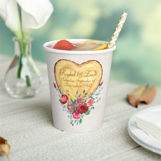 ウッドハートとバラカントリーラブ 紙コップ (インサイチュ)