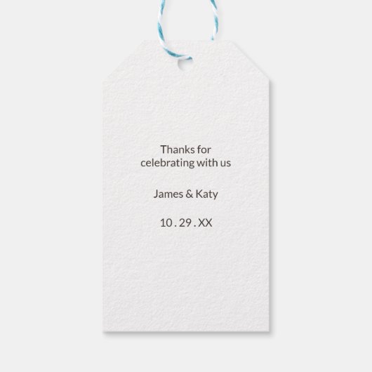 ウッドハート素朴結婚式の引き出物ラベル ギフトタグ (裏面)