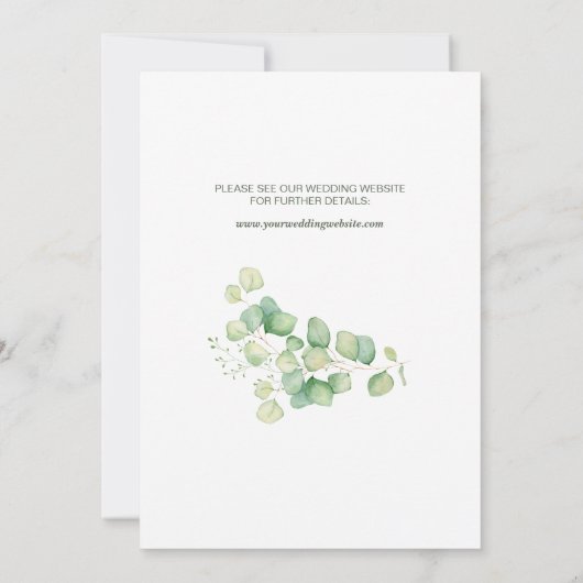 ウッドハート 水彩 ユーカリ ラスティック ウェディング セーブザデート (裏面)