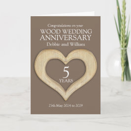 ウッドハート 結婚5周年 ネームカード カード