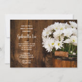 ウッドバケットホワイトデイジーカントリーブライダルシャワー 招待状 (正面)
