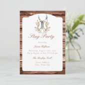 ウッドバック素朴バチェラースタッグパーティー 招待状 (スタンド正面)