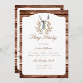 ウッドバック素朴バチェラースタッグパーティー 招待状 (正面/裏面)