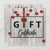 ウッドバモダンレンティ素朴ンティーズ日ハートギフトカード (正面/裏面)