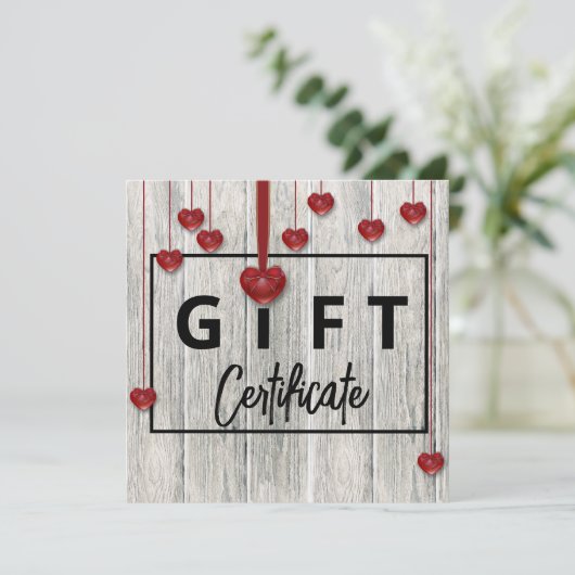 ウッドバモダンレンティ素朴ンティーズ日ハートギフトカード (スタンド正面)