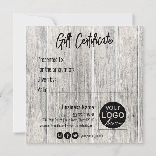 ウッドバモダンレンティ素朴ンティーズ日ハートギフトカード (裏面)