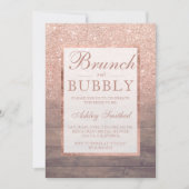 ウッドバラ金ゴールドグリッターブランチブライダルシャワー 招待状 (正面)
