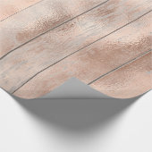 ウッドバラ金ゴールドメタルコテージ結婚ズブライダルピンク ラッピングペーパー (角)