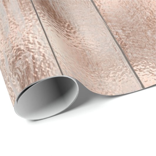 ウッドバラ金ゴールドメタルコテージ結婚ズブライダルピンク ラッピングペーパー (ロールコーナー)