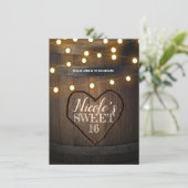 ウッドバレル素朴ハート&ライツバースデーパーティー 招待状 (スタンド正面)