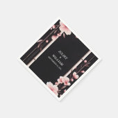 ウッドバンブーピンク桜さくらんぼブロッサム結婚 スタンダードカクテルナプキン (角)