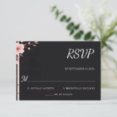 ウッドバンブーピンク桜さくらんぼブロッサム結婚 出欠カード (スタンド正面)