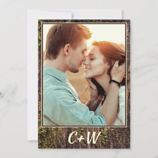 ウッドバークハートベビーブレスウェディング日付を保存 セーブザデート (裏面)