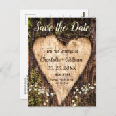 ウッドバークハートベビーブレスウェディング日付を保存 ポストカード (正面/裏面)