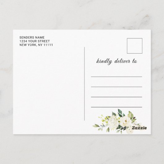 ウッドバークハートベビーブレスウェディング日付を保存 ポストカード (裏面)