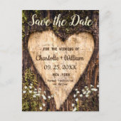 ウッドバークハートベビーブレスウェディング日付を保存 ポストカード (正面)