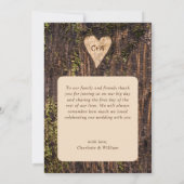 ウッドバークベビーブレス素朴ハート結婚ズ サンキューカード (裏面)