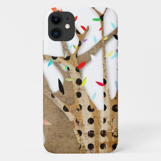 ウッドバーク水玉模様結婚ズツリー Case-Mate iPhoneケース (裏面)